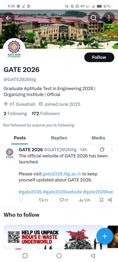 GATE 2026
GATE 2026 exam date
GATE 2026 syllabus
GATE 2026 eligibility
GATE 2026 registration
GATE 2026 application form
GATE 2026 fees
GATE 2026 official website